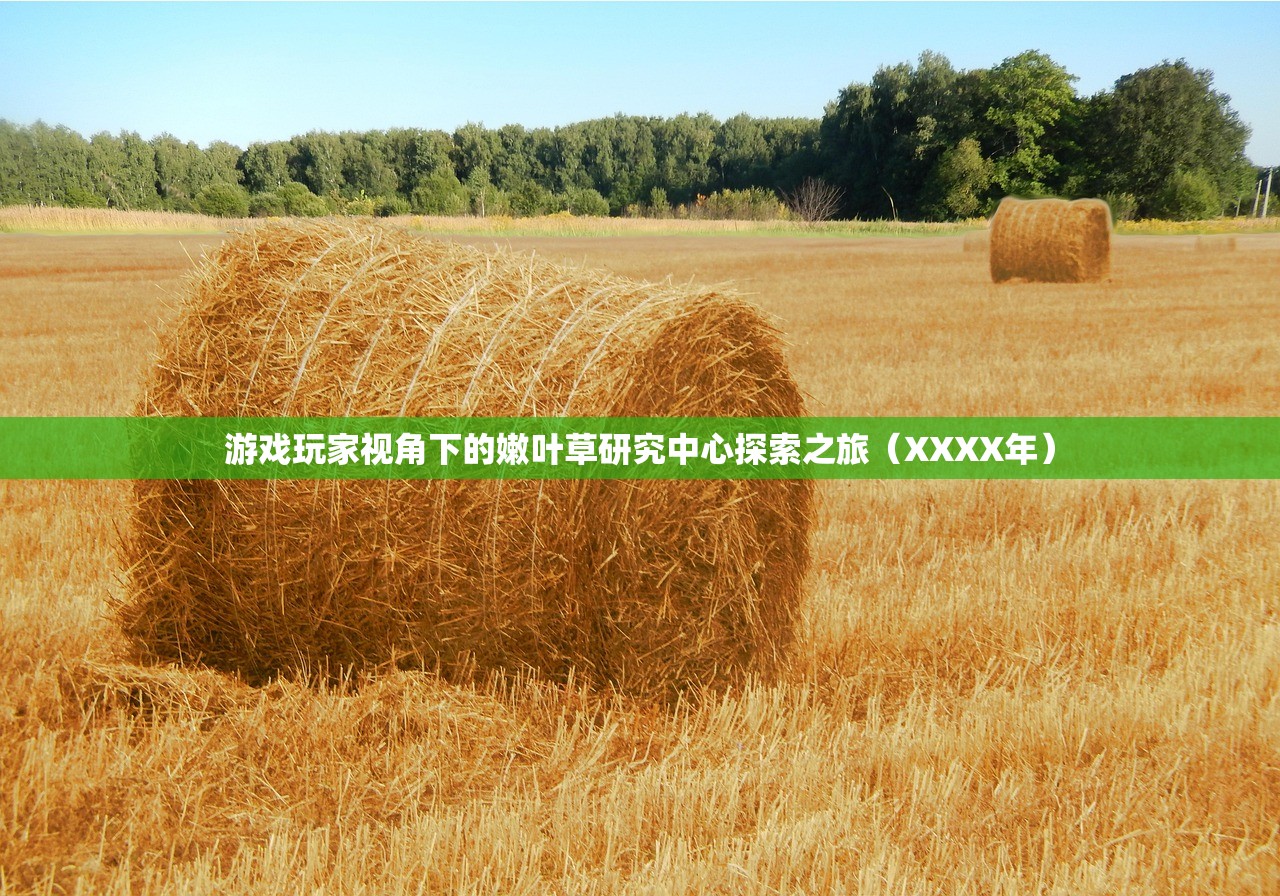 游戏玩家视角下的嫩叶草研究中心探索之旅（XXXX年）