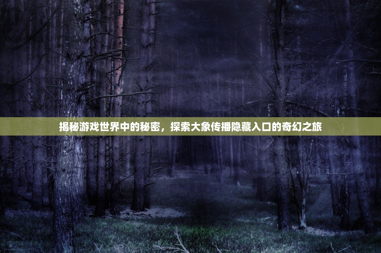 揭秘游戏世界中的秘密，探索大象传播隐藏入口的奇幻之旅