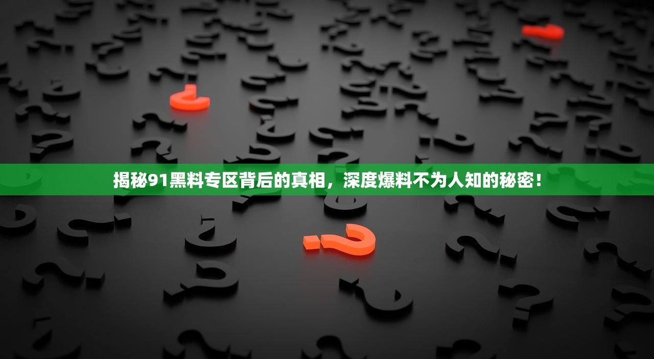 揭秘91黑料专区背后的真相，深度爆料不为人知的秘密！