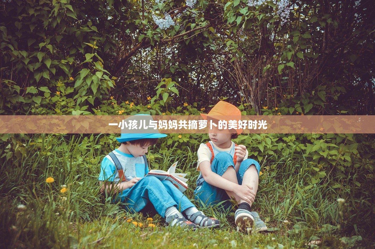 一小孩儿与妈妈共摘萝卜的美好时光