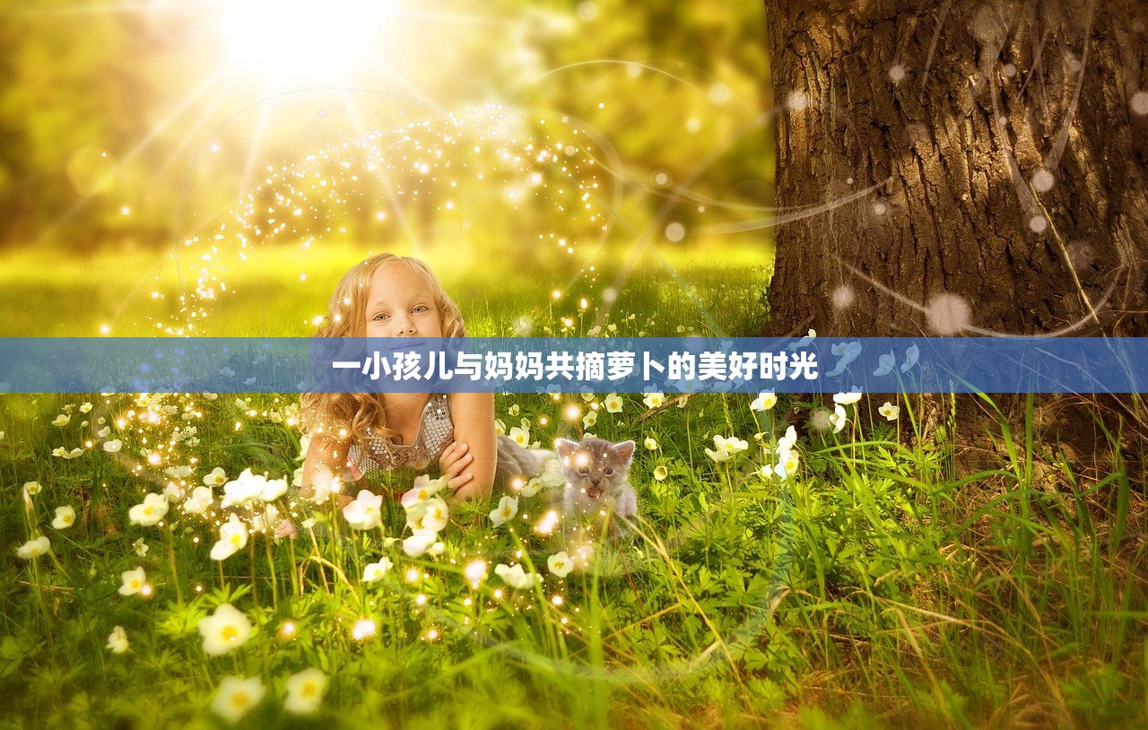 一小孩儿与妈妈共摘萝卜的美好时光