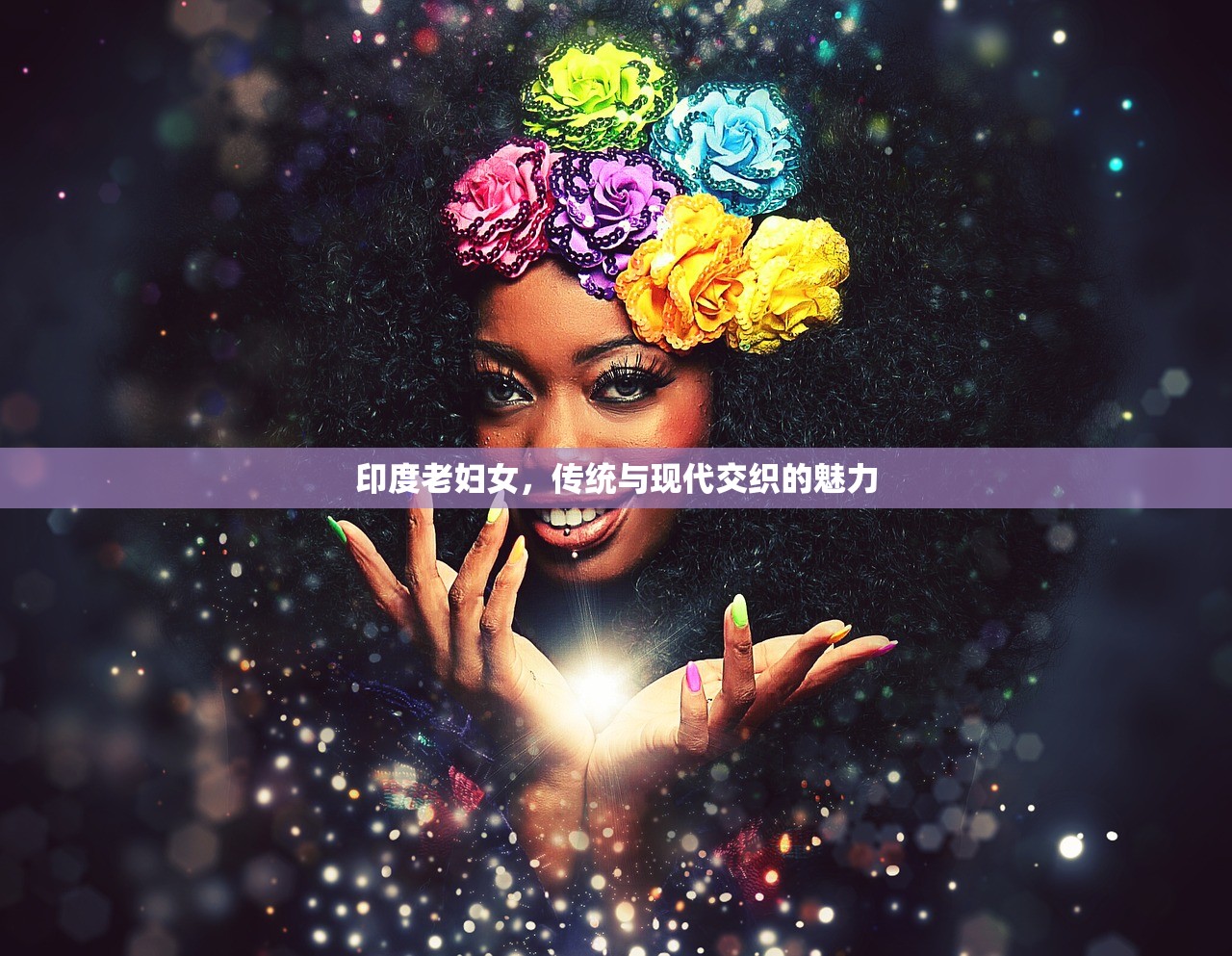 印度老妇女，传统与现代交织的魅力