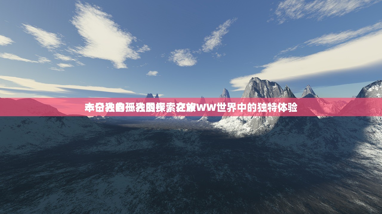 本日独自一人的探索之旅
一个人的孤独漫步，在WWW世界中的独特体验