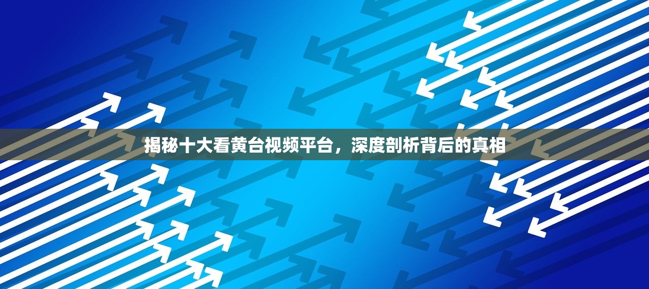 揭秘十大看黄台视频平台，深度剖析背后的真相