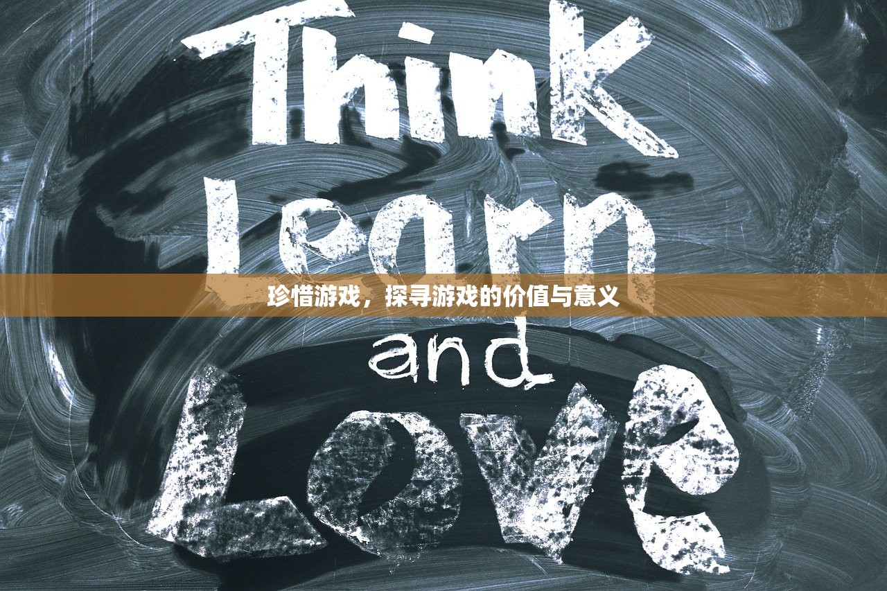 珍惜游戏，探寻游戏的价值与意义