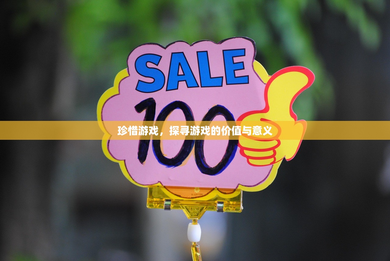 珍惜游戏，探寻游戏的价值与意义